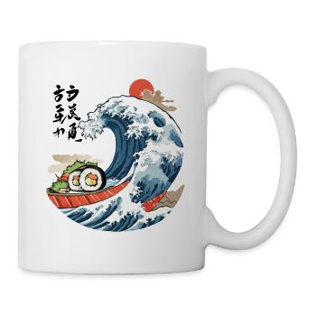 Sushi Ukiyo-E Wave Retro Japan Art - Mug blanc - blanc - Droite