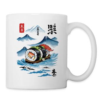 Ukiyo-e Sushi Art streetwear japonais - Mug blanc - blanc - Droite