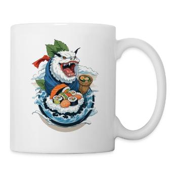 Sushi Yokai Monster Vintage Ukiyo-E Japan Kunst - Tasse - Weiß - Rechts