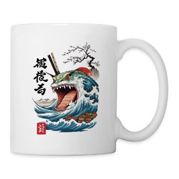 Sushi Yokai Wellen Monster Japan Art - Tasse - Weiß - Rechts