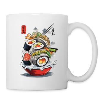 Sushi Ukiyo-E Japon Esthétique Vintage Food Design - Mug blanc - blanc - Droite