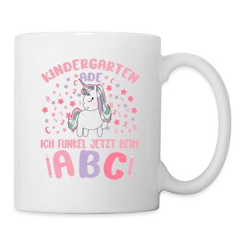 Bye Kindergarten Einhorn Kita Abgänger Mädchen - Tasse - Weiß - Rechts