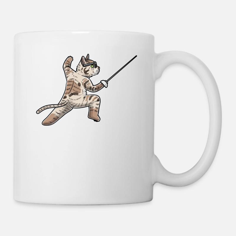 Fechten Katze Fechter degenkämpferfechter - Tasse - Weiß