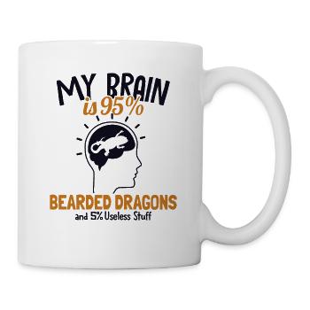 My Brain is 95% Bearded Dragon Pogona Lizard - Mug - white - Right
