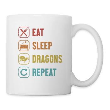 Eat Sleep Dragons Repeat Pogona Pet Lizard - Tasse - Weiß - Rechts