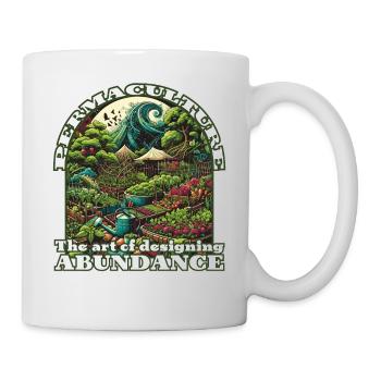 Permaculture Garden Food Forest Design - Mug - white - Right
