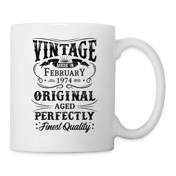Vintage Made In 1974 Year Born February 1974 - Mug - white - Right