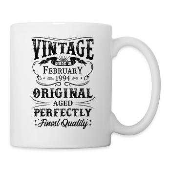 Vintage Made In 1994 Baujahr Februar 1994 Geboren - Tasse - Weiß - Rechts