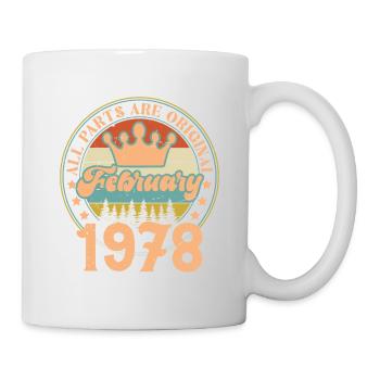 Februar 1978. Februar 1978 Geburtstagsgeschenk. - Tasse - Weiß - Rechts