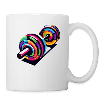 Colorful Pop Art Weights Weightlifting - Mug - white - Right