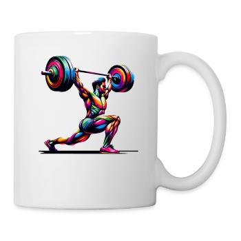 Colorful Pop Art Weightlifter Weights - Mug - white - Right
