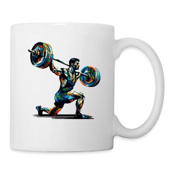 Polygon Art Weightlifter Weights Weightlifting Gym - Mug - white - Right