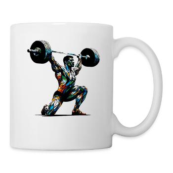 Polygon Art Weightlifter Weights Weightlifting Gym - Mug - white - Right