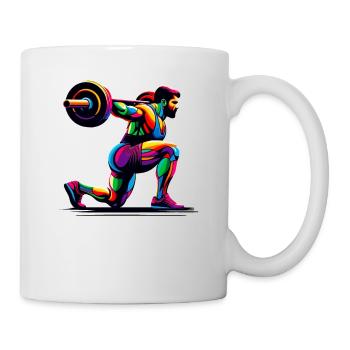 Colorful Pop Art Weightlifter Weights - Mug - white - Right