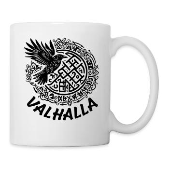 Valhalla Raven Odin Viking Norse Rune - Mug - white - Right