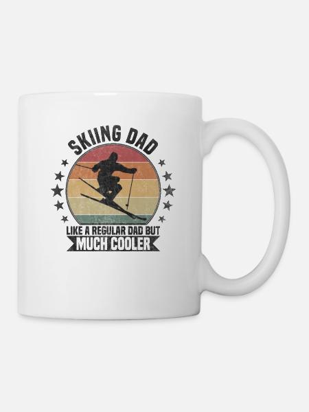 Skiing dad Ski - Tasse - Weiß