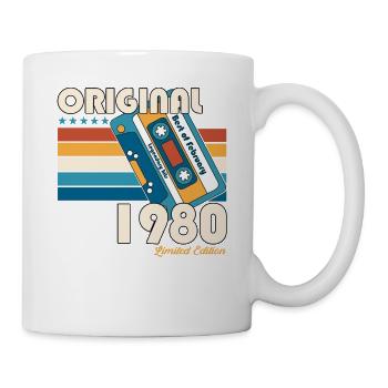 44th Birthday Husband February 1980 Mixtape Cassette - Mug - white - Right
