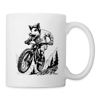 VTT comme un cochon - Mug blanc - blanc - Droite