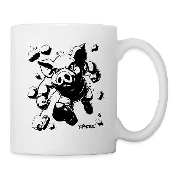 Percée : Briser les murs, Cochon intense - Mug blanc - blanc - Droite