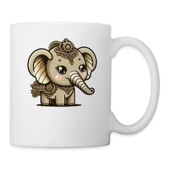 Kawaii Steampunk Elephant Fantasy Elephant Lover - Mug - white - Right