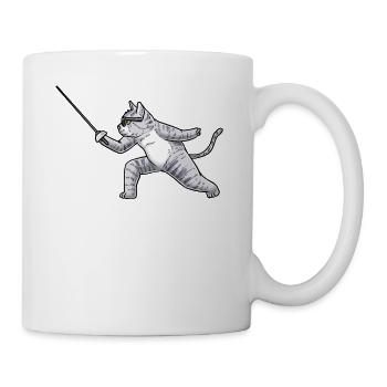 Fechten Katze Fechter degenkämpferfechter - Tasse - Weiß - Rechts