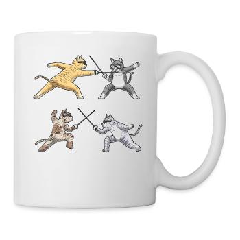 Fechten Katze Fechter degenkämpferfechter - Tasse - Weiß - Rechts