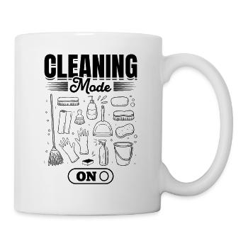 Mode de nettoyage activé - Femme de ménage concierge - Mug blanc - blanc - Droite