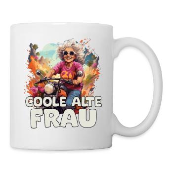 Cool vieille femme drôle mamie sur moto - Mug blanc - blanc - Droite