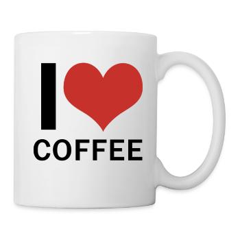 I Love Coffee - Tasse - Weiß - Rechts