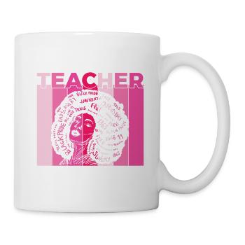 Black Smart Teacher Afro Love Melanin Black Histor - Mug - white - Right