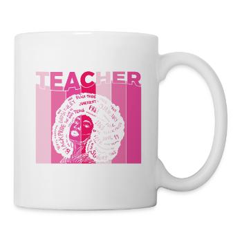 Black Smart Teacher Afro Love Melanin Black Histor - Mug - white - Right