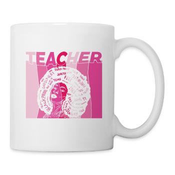Black Smart Teacher Afro Love Melanin Black Histor - Mug - white - Right