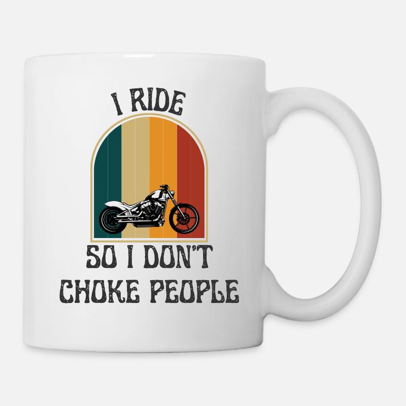 Je roule pour ne pas étouffer les gens à moto - cadeau - Mug blanc - blanc
