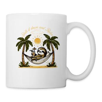 Chill Out Sloth Beach Party T-Shirt - Mocktail - Mug blanc - blanc - Droite