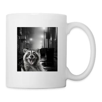 Lets eat Trash and get hit by a Car Raccoon - Mug - white - Right