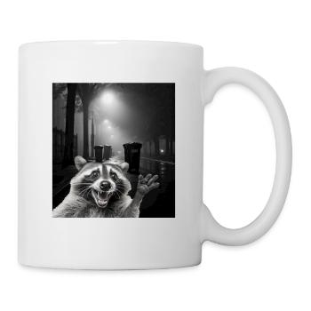 Lets eat Trash and get hit by a Car Raccoon - Mug - white - Right
