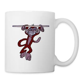 Grinse Affe - Tasse - Weiß - Rechts