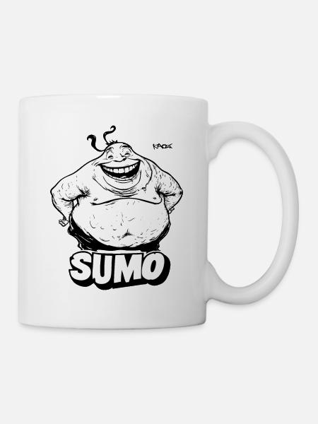 Großer, dicker Sumo - Tasse - Weiß