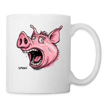 Cochon choqué - Mug blanc - blanc - Droite