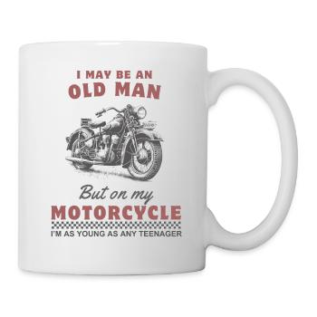 Motorrad Geschenk für Papa / Opa / Alter Mann - Tasse - Weiß - Rechts