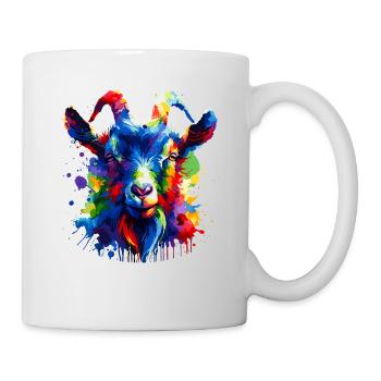 Colorful Splash Art Goats Farm Animal Goat Lover - Mug - white - Right