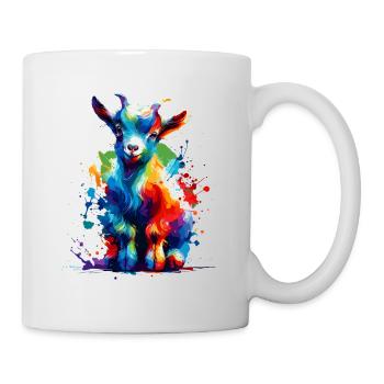 Colorful Splash Art Goats Farm Animal Goat Lover - Mug - white - Right