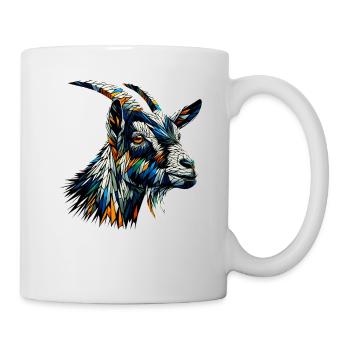 Polygon Art Ziegen Bauernhoftier Ziegenliebhaber - Tasse - Weiß - Rechts