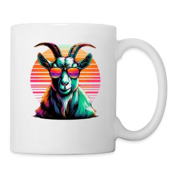 Colorful Pop Art Sunglasses Goats Farm Animal Goat - Mug - white - Right