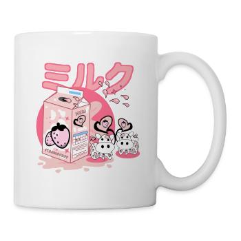 Milk Carton Rose Drôle Police Japonaise - Mug blanc - blanc - Droite