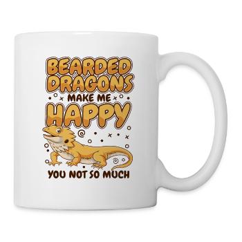 Bartagamen machen mich glücklich Pogona Haustier Bärtig - Tasse - Weiß - Rechts