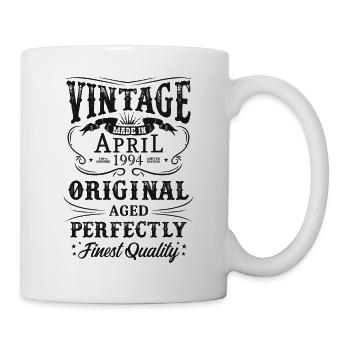 Vintage Made In 1994 Baujahr April 1994 Geboren - Tasse - Weiß - Rechts