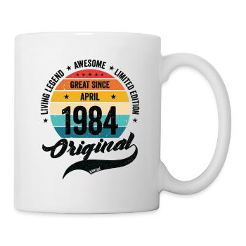 Rétro 40 ans avril 1984 anniversaire Vintage Bday - Mug blanc - blanc - Droite