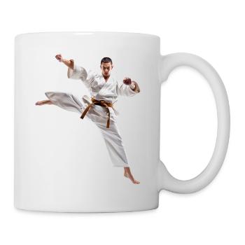 Karate is a demanding martial art - Mug - white - Right