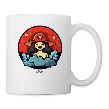 Cartoon Manga und Anime Emblem - Tasse - Weiß - Rechts
